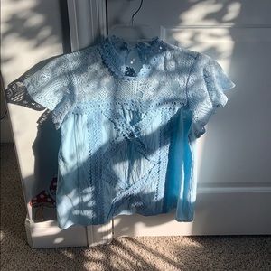Baby blue lace short sleeve